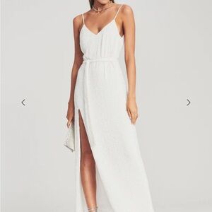 NWT Retrofete Rebecca dress bridal sequins maxi slit wedding